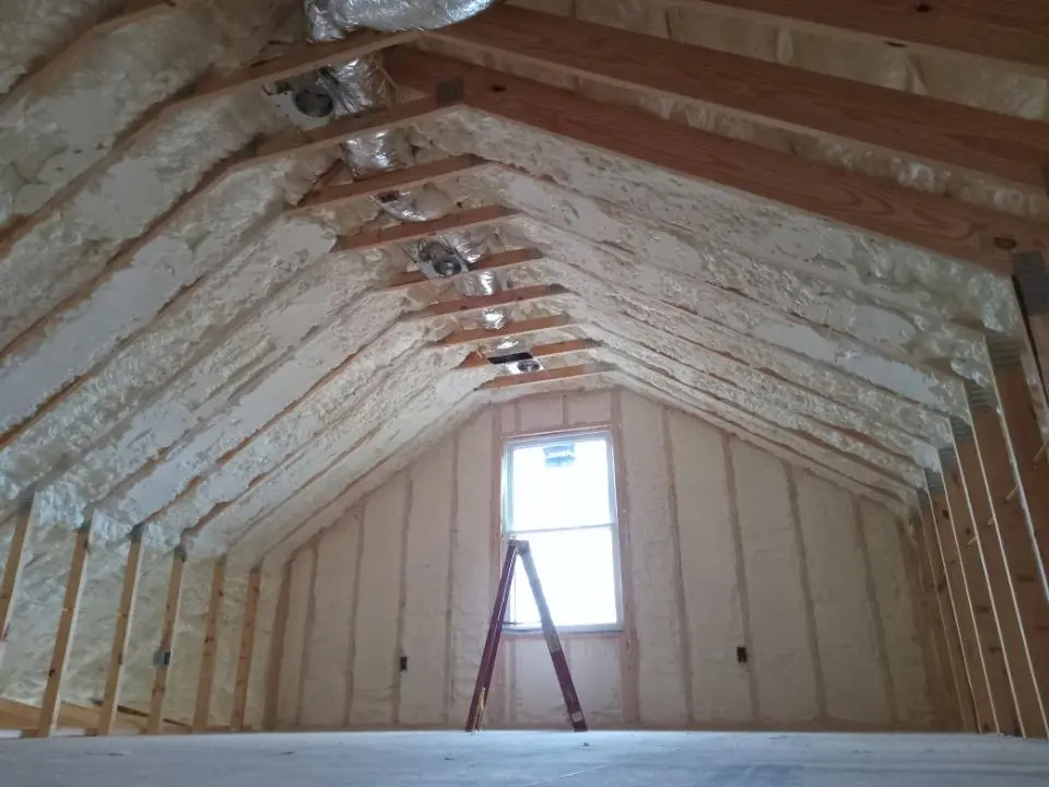 Spray foam roofing application for Crawl Space Insulation project in Bloomfield